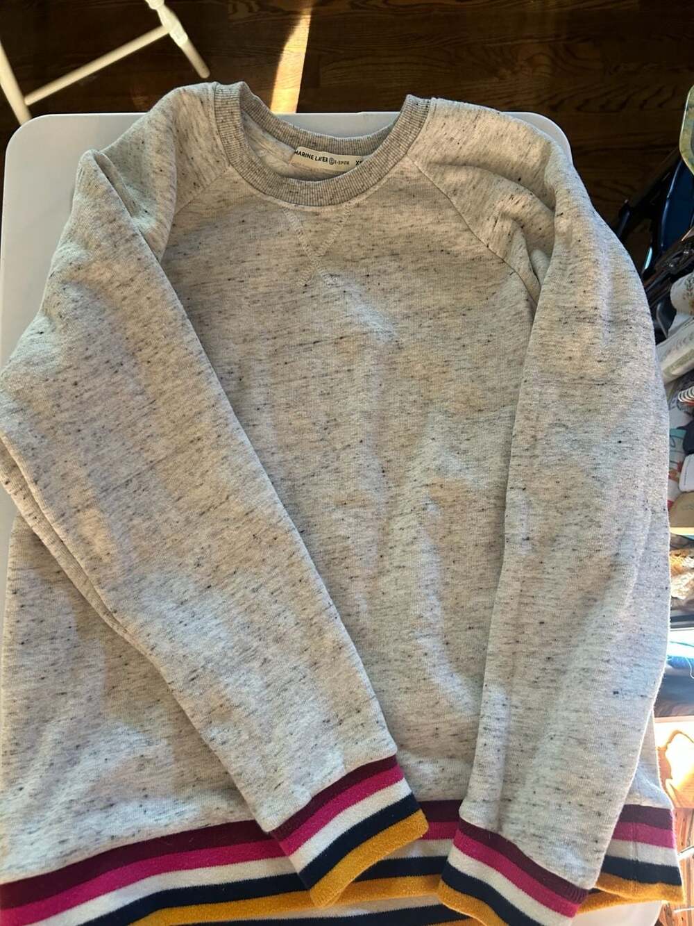 Marine Layer Re-Spun Crewneck Sweatshirt Size XS Multicolor Fair Isle Yoke